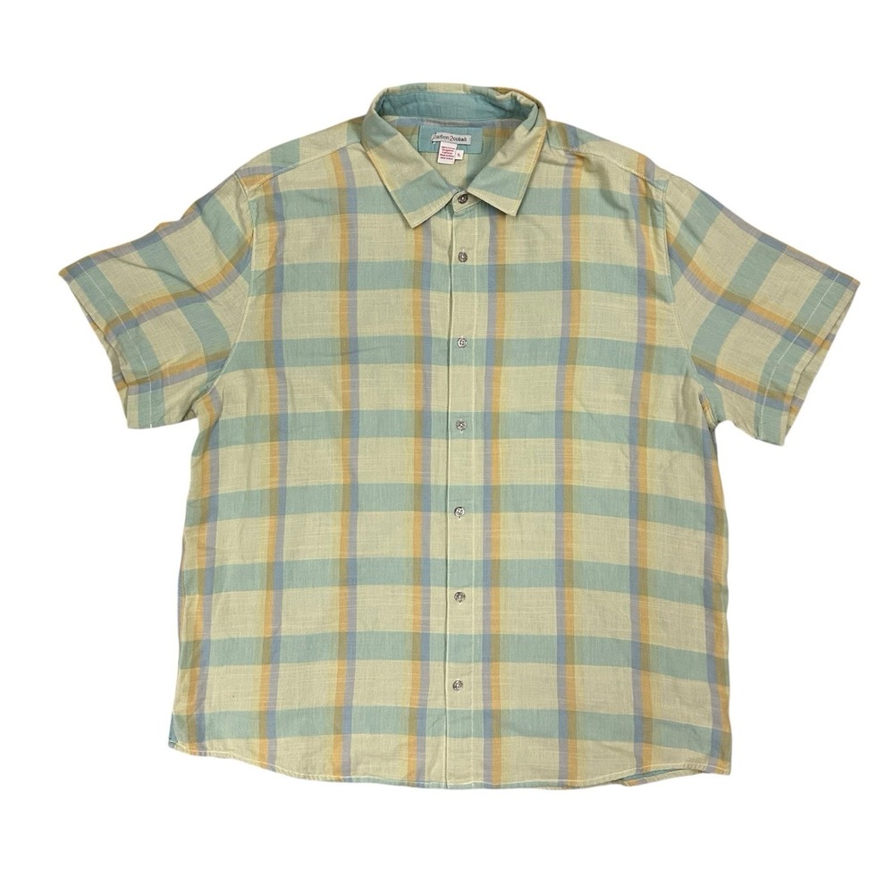 Carbon 2 Cobalt Shirt Men's XL Wildflower Plaid‎ Short Sleeve Button Up Colorful - Picture 2 of 8